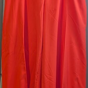 Bright Red Satin-Look Dress or Skirt